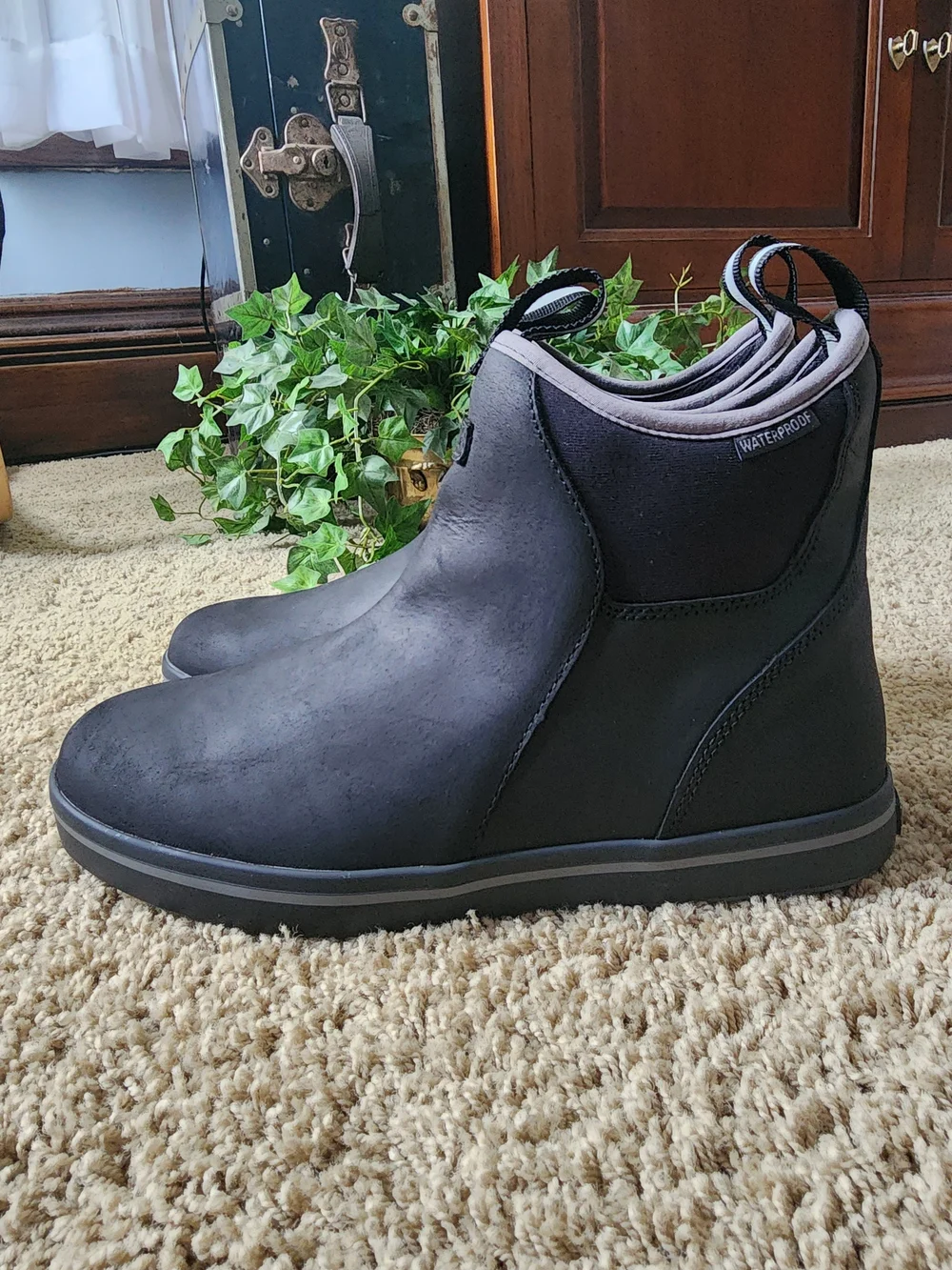 Men's Waterproof Black Slip-On Rain & Snow Chelsea Boots